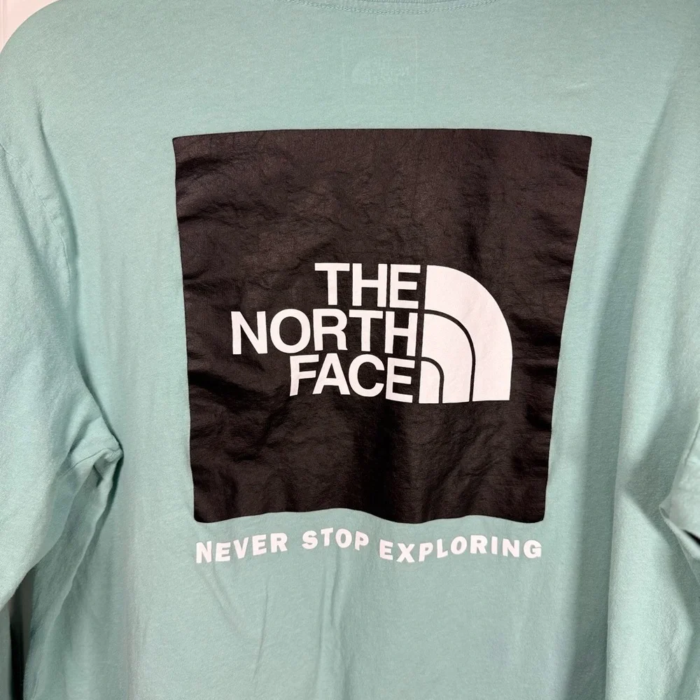 The North Face Seafoam Blue Mens Long Sleeve T-Shirt Size Large